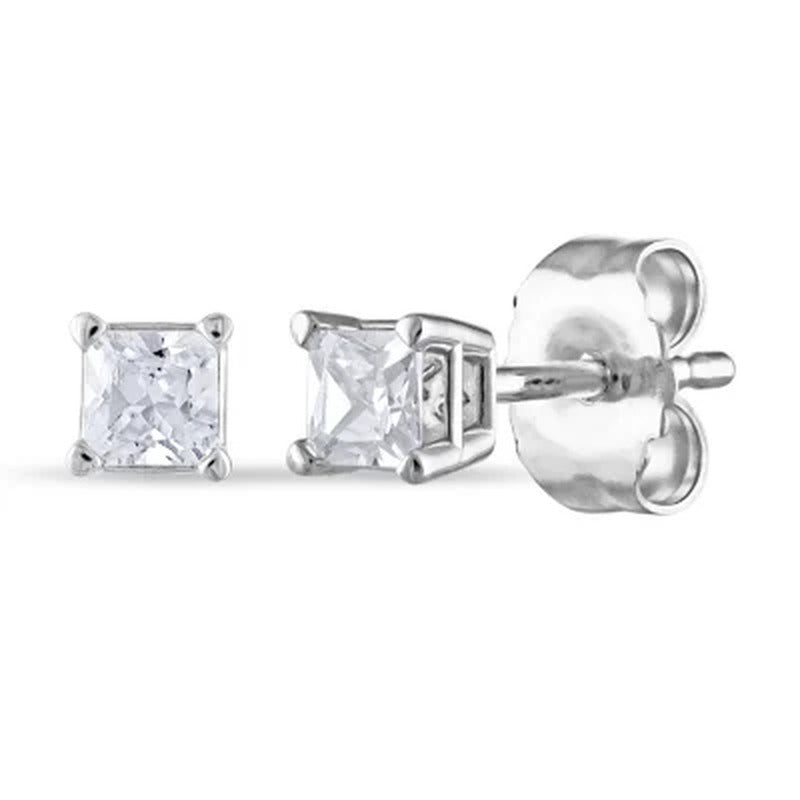 0.23 CT. T.W. Princess Diamond Stud Earrings in 14K Gold (H-I, SI2)