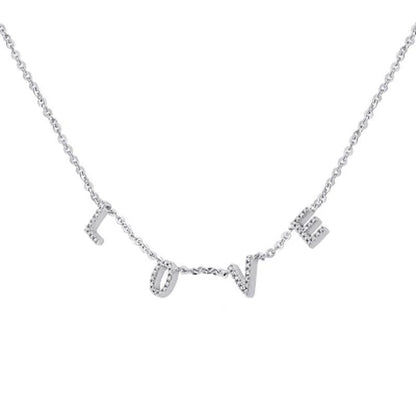 0.15 CT. T.W. Diamond LOVE Necklace in Sterling Silver