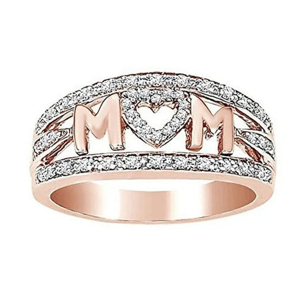 Fashion Jewelry 925 Sterling Silver MOM Letter Diamond Jewelry Family Birthday B