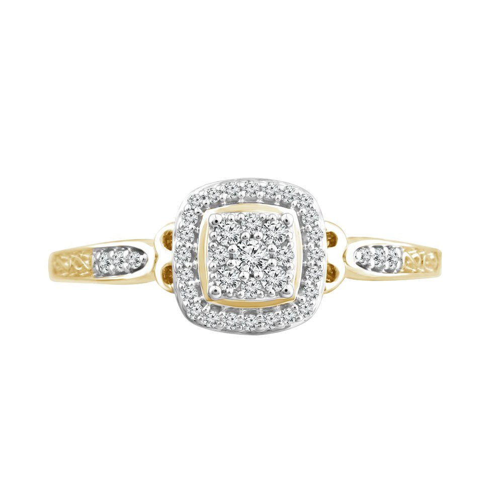 Color of Love 1/6 Cttw Diamond Promise Ring in 10KT Yellow Gold (I3)