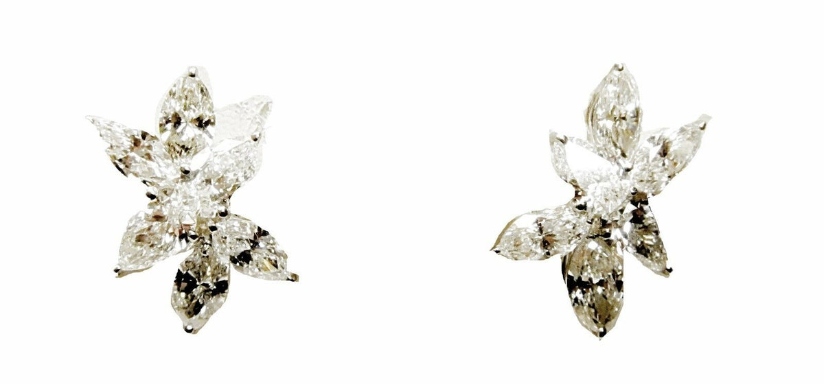 DIAMOND EARRING FOUR PEAR SHAPE TOTAL EIGHT MARQUISE TOTAL DIAMOND HUGIE EARRING
