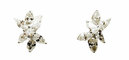 DIAMOND EARRING FOUR PEAR SHAPE TOTAL EIGHT MARQUISE TOTAL DIAMOND HUGIE EARRING