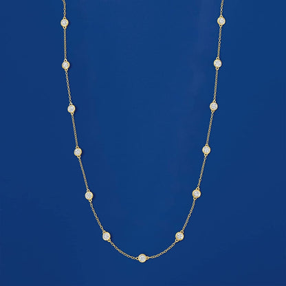 RS Pure by  Diamond Station Necklace in 14Kt Gold