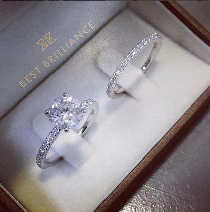 2Pcs/Set Exquisite Woman Fashion Accessories Classic 925 Sterling Silver Natural