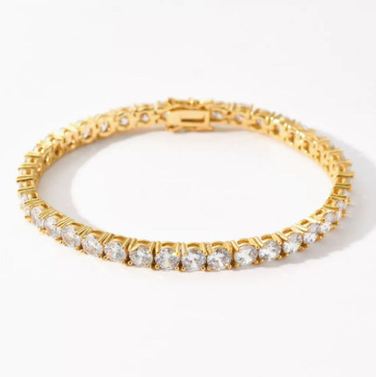 Full Diamond Female Fashion Hip Hop Diamond Silver Bracelet in Europe and Americ