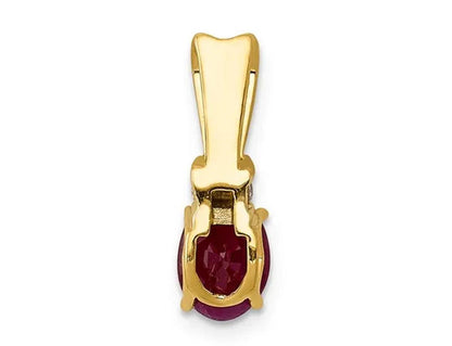 2/3 Carat (Ctw) Natural Ruby Solitaire Pendant Necklace in 14K Yellow Gold with