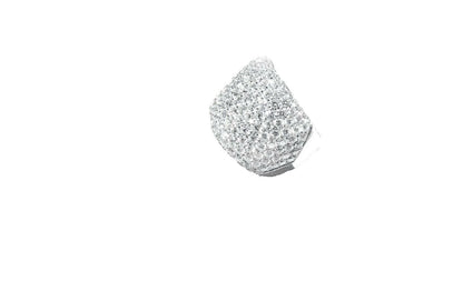 4.09 CT DIAMOND PAVE SET ROUND BRILLIANT SHAPE HALF WAY DIAMOND BAND 18 K GOLD
