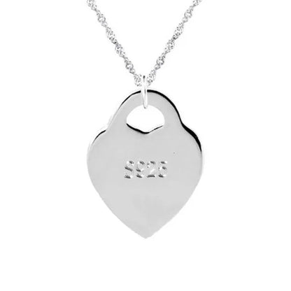1PC Engraved I Love You to the Moon and Back Sterling Silver Heart Necklace Love