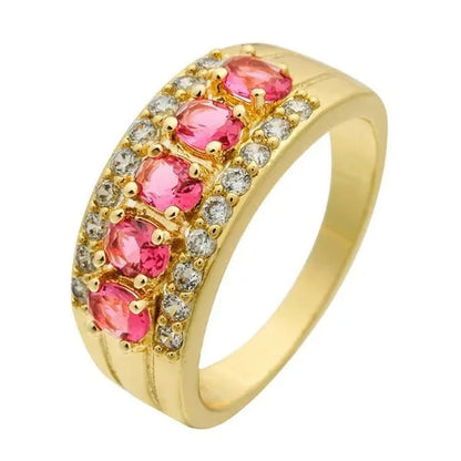 Natural 2.95CT Ruby/Emerald/Sapphire/Alexandrite/White Diamond 14K Yellow Gold R