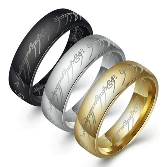 Fashion Jewelry Lord of the Rings Stainless Steel Men Women LOTR the One Band Ri