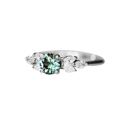 Women'S European and American Emerald Zircon Diamond Ring