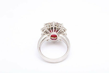 No Heat Burma Ruby Diamond Ring