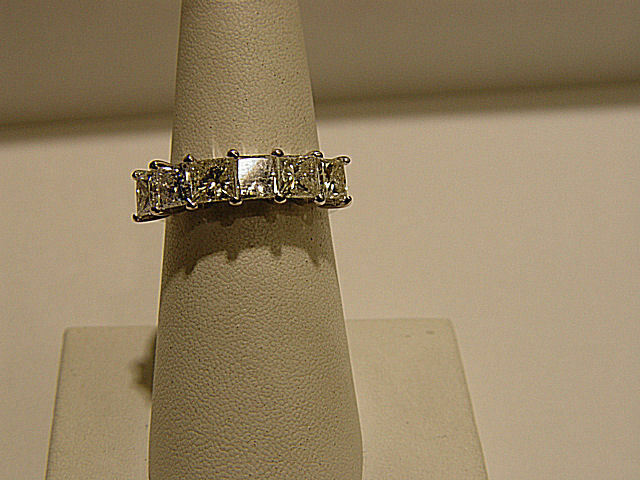 DIAMOND 6 STONE PRINCESS SHAPE TOP SET DIAMOND BAND DIAMOND RING DIAMOND BAND