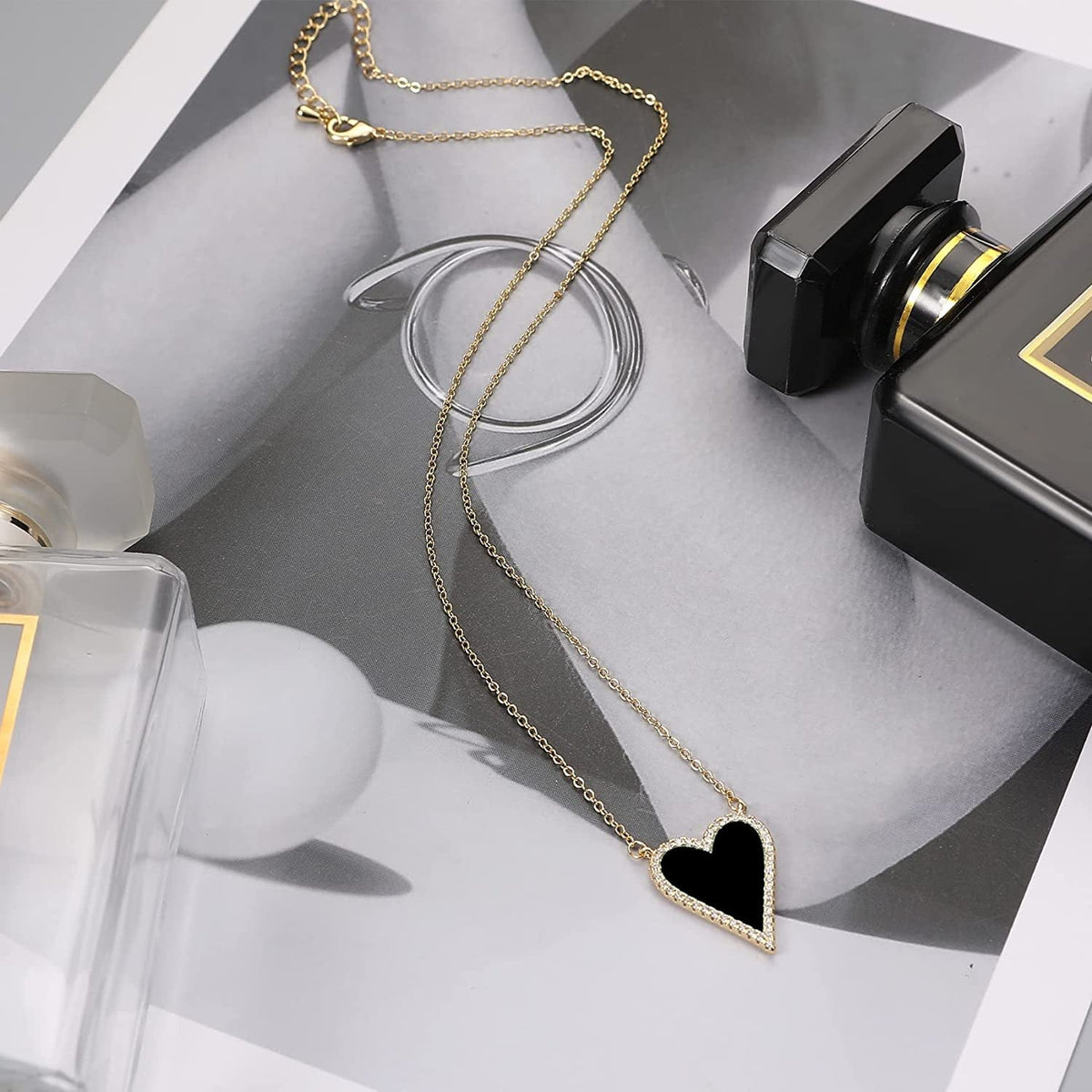 Heart Necklace for Women Girls Trendy Preppy Jewelry Gold Plated Love Heart Pend