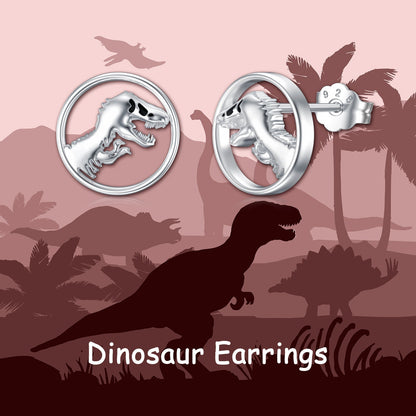 Dinosaur Earrings 925 Sterling Silver Dino Stud Earrings Dinosaur Jewelry Gifts