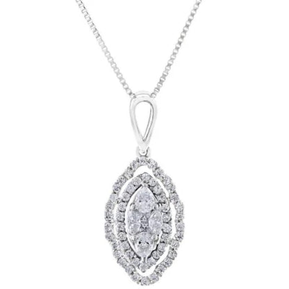 0.29 CT. T.W. Composite Diamond Marquise Shape Pendant in 14K Gold