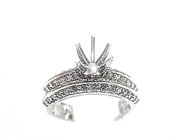 ROUND BRILLIANT DIAMOND SETTING BAND 6 PRONG FOR A 7.7MM STONE SETTING