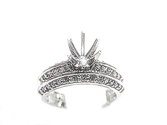 ROUND BRILLIANT DIAMOND SETTING BAND 6 PRONG FOR A 7.7MM STONE SETTING