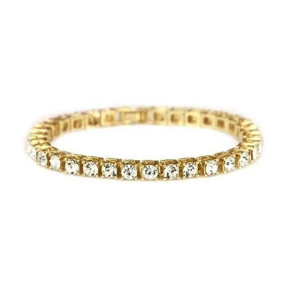 2021 Lastest Hip Hop Mens Iced Out Diamond Crystal Single Row Tennis Bracelet Si