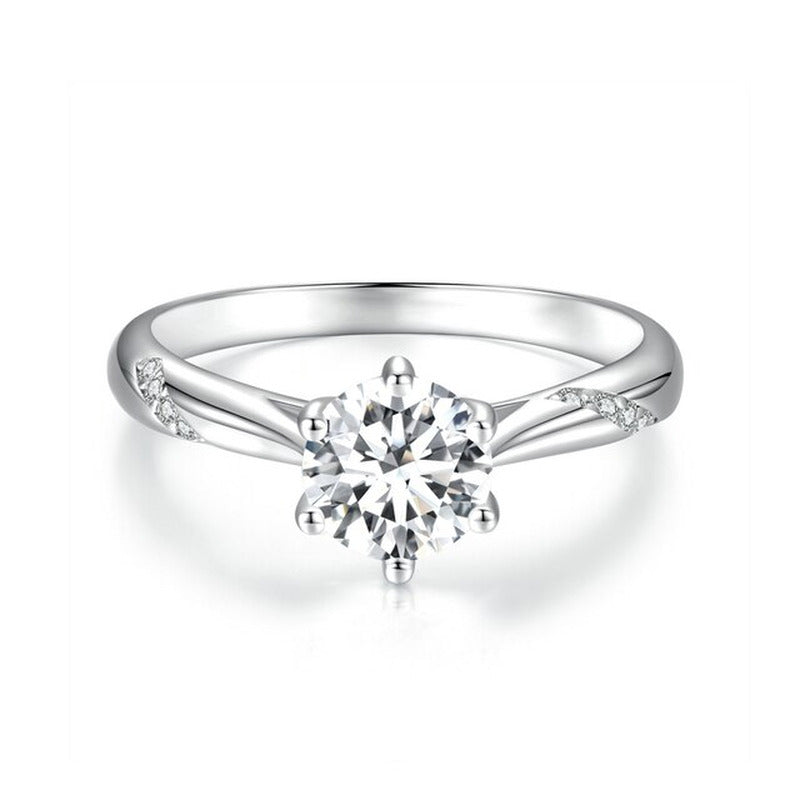 D Color VVS1 EX Moissanite Ring 1Ct round Moissanite Diamond Solitaire