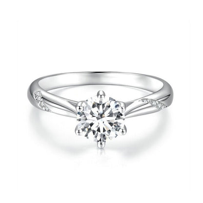 D Color VVS1 EX Moissanite Ring 1Ct round Moissanite Diamond Solitaire