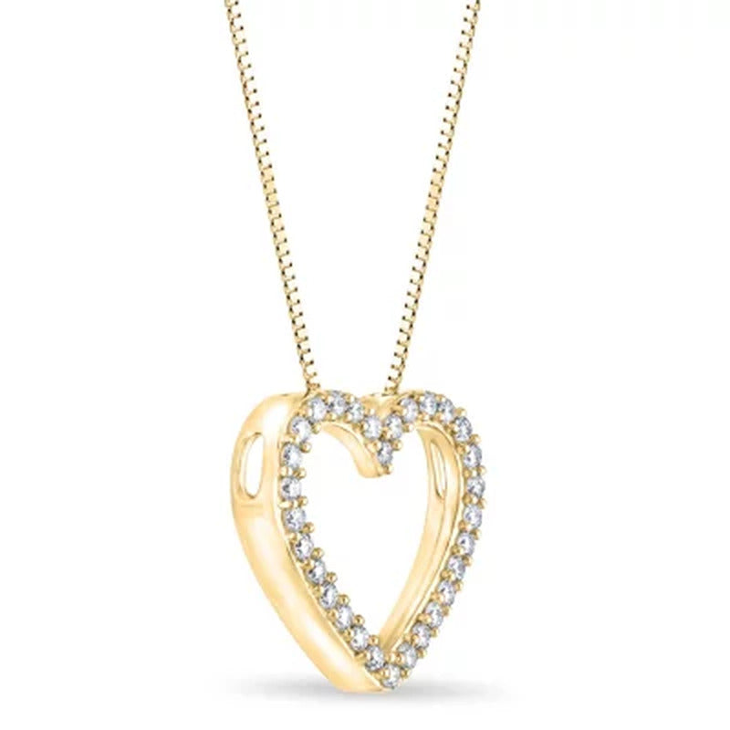 0.23 CT. T.W. Diamond Heart Pendant in 14K Yellow Gold (H-I, I1)