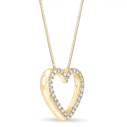 0.23 CT. T.W. Diamond Heart Pendant in 14K Yellow Gold (H-I, I1)