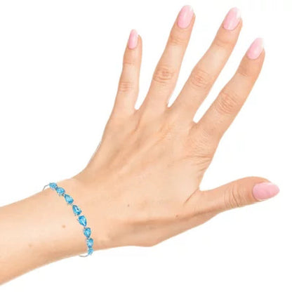 Blue Topaz Sterling Silver Bolo Bracelet