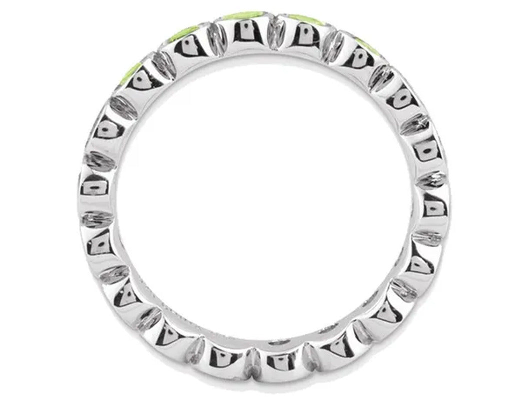 Green Peridot Ring 1.35 Carat (Ctw) in Sterling Silver