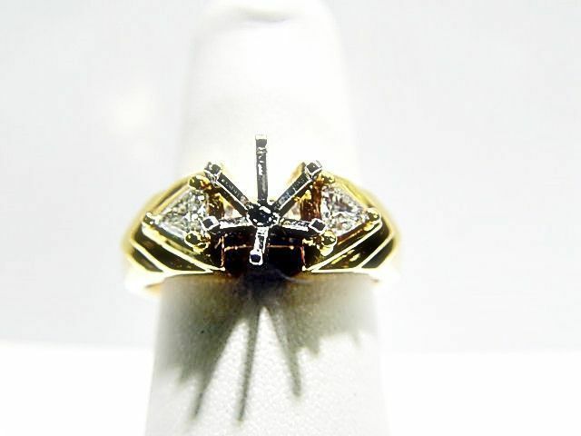 DIAMOND TRILLION SHAPE 2 STONE SET SETTING 6 PRONG SET