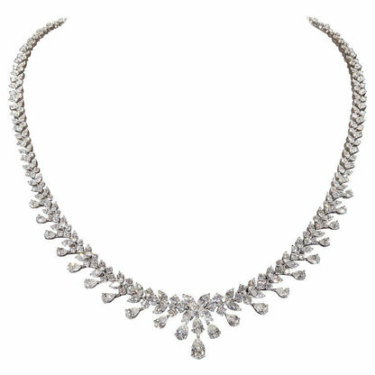 Diamond Necklace 13.65 carats of FG VS diamonds 18k white gold
