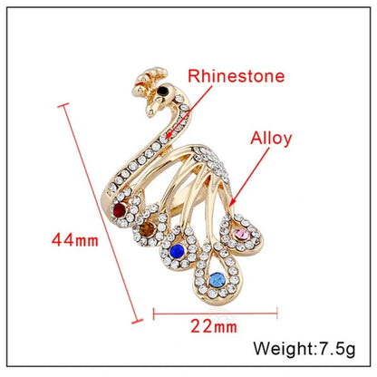 Women round Cut Diamond Ring Peacock Cocktail Ring Fashion Jewellry