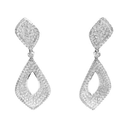 DIAMOND EARRING PAVE STYLE ROUND BRILLIANT SHAPE DIAMOND EARRING