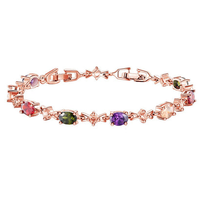 REAL DIAMOND NATURAL TENNIS BRACELET Multi-Colored Bracelet