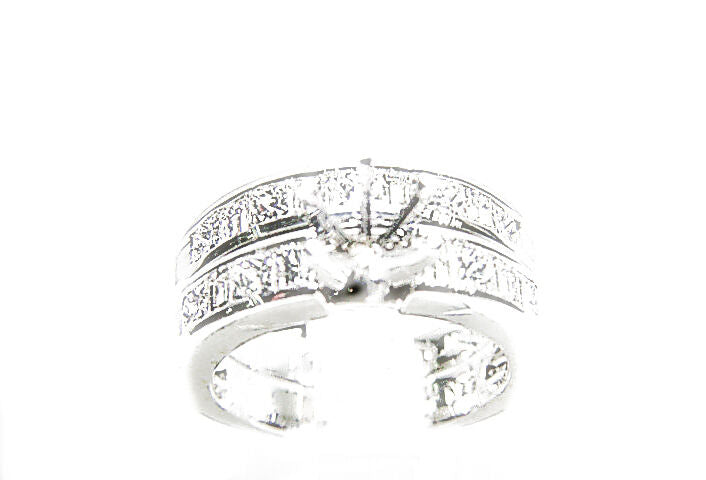DIAMOND 9 PRINCESS SHAPE 8 BAGUETTE SHAPE ENGAGEMENT SETTING 6 PRONG FOR 7.80 MM