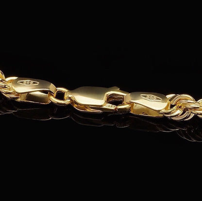 14K Yellow Gold 3.5Mm Rope Link Chain Necklace 16"-28" REAL GOLD