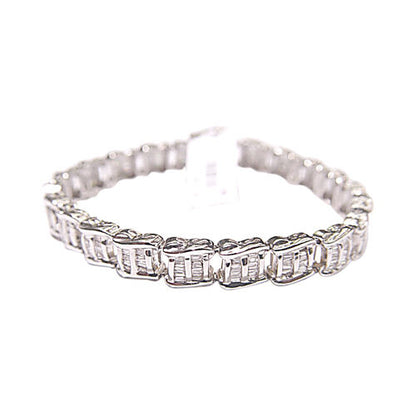 BAGUETTE SHAPE DIAMOND CHANNEL SET DIAMOND BRACELET DIAMOND TENNIS BRACELET CUFF