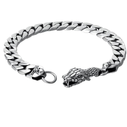 8Mm New S925 Sterling Silver Wrist Chain Jewelry 2022 Trendy Snake Head Buckl