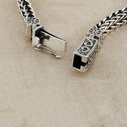 Pure Silver Handmade 925 Sterling Silver Bracelet Men'S Vintage Thai Silver