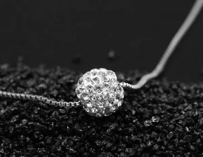 2021 New Womens Fashion 925 Sterling Silver Ball Pendant Crysta Diamond Choker N