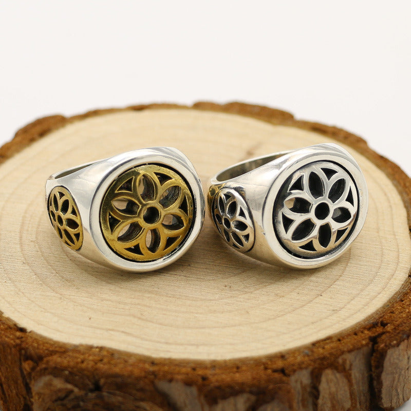 Handmade Vintage Thai Silver Fashion Star with Men'S Ring