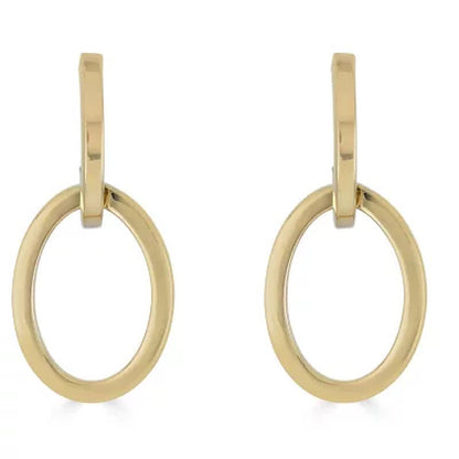 14K Yellow Gold High Polish Door Knocker Earrings