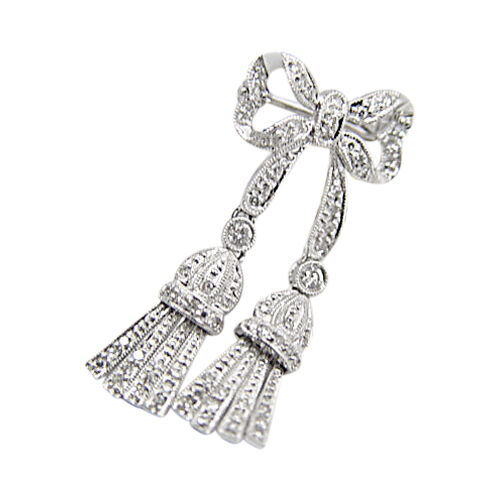 DIAMOND ROUND BRILLIANT SHAPE BOW DIAMOND PIN DIAMOND BROOCH