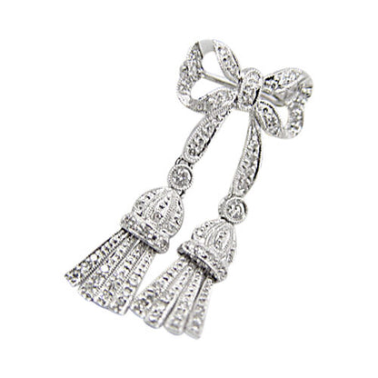 DIAMOND ROUND BRILLIANT SHAPE BOW DIAMOND PIN DIAMOND BROOCH