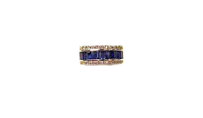 ROUND BRILLIANT DIAMOND 1.65 CT BAGUETTE SAPPHIRE 5.03 CT