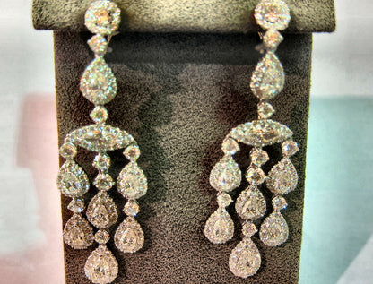 DIAMOND EARRING DANGLE 2 MARQUISE 14 PEAR SHAPE 222 ROUND SHAPE DIAMOND EARRING