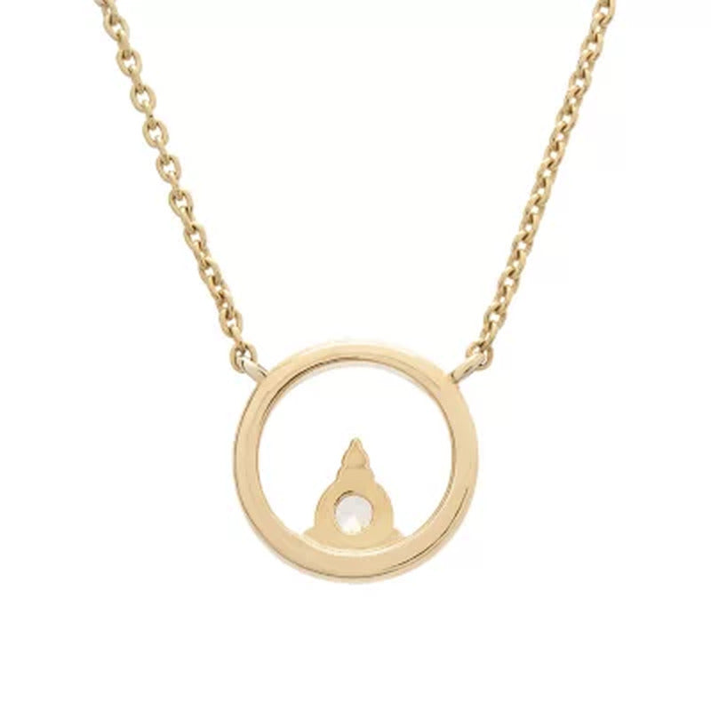 0.10 CT. T.W. Diamond Circle Neckalce in 14K Yellow Gold (I, I1)