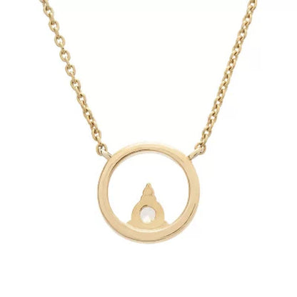 0.10 CT. T.W. Diamond Circle Neckalce in 14K Yellow Gold (I, I1)