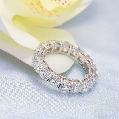 AEAW Moissanite 4Mm 14K 10K White Gold Rings Luxury Band for Women round Cut