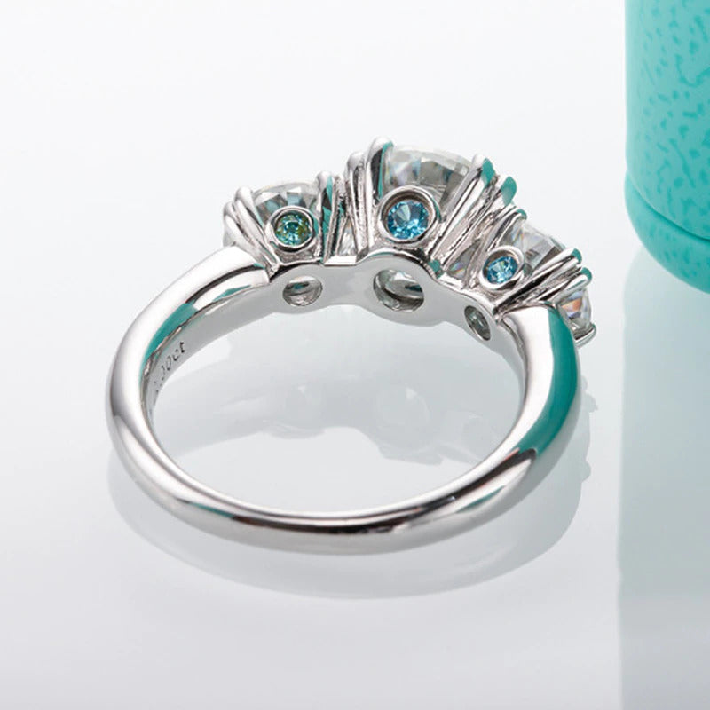 5CT 18K Moissanite Engagement Rings for Women round Double Halo Lab Created